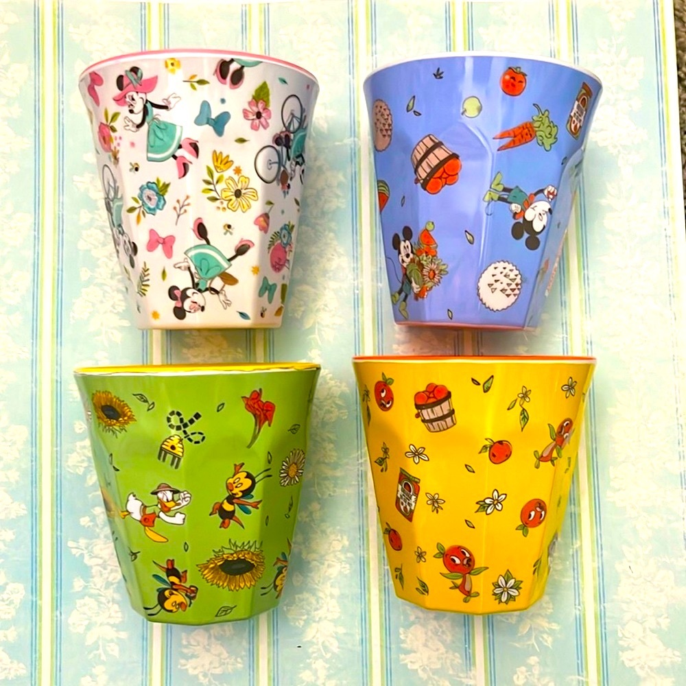 Disneyworld Epcot Flower and Garden 2020 Set of 4 Cups Tumblers